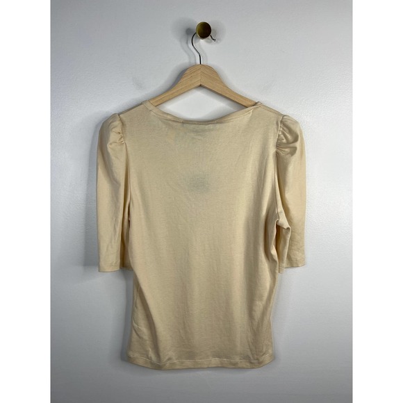 Veronica Beard Pandora Puff-Sleeve Scoop Neck Top in Ecru Women's Size Small NWT - Picture 7 of 8